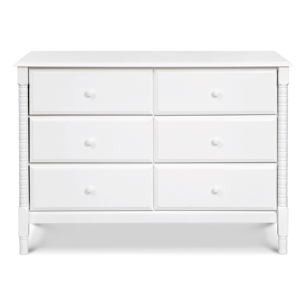 Jenny Lind Spindle 6-Drawer Dresser - White
