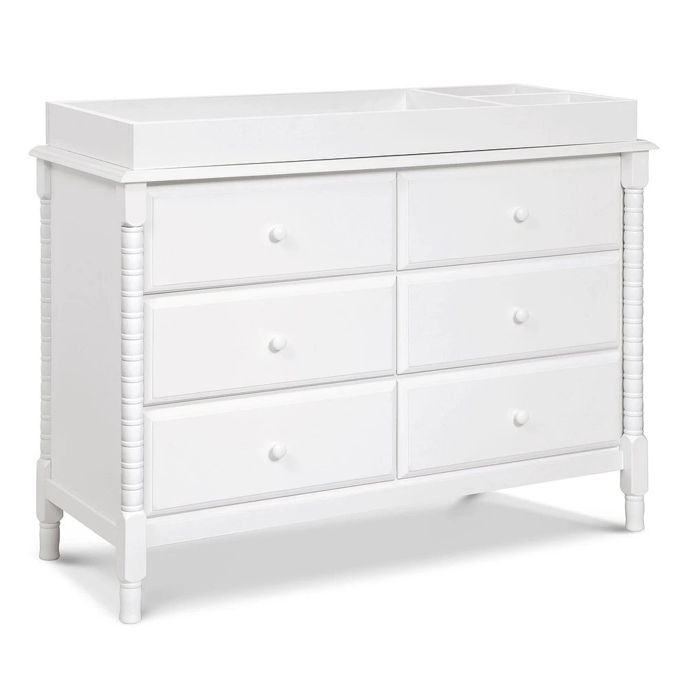 Jenny Lind Spindle 6-Drawer Dresser - White