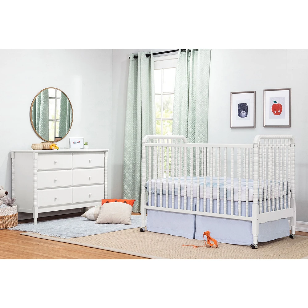 Jenny Lind Spindle 6-Drawer Dresser - White