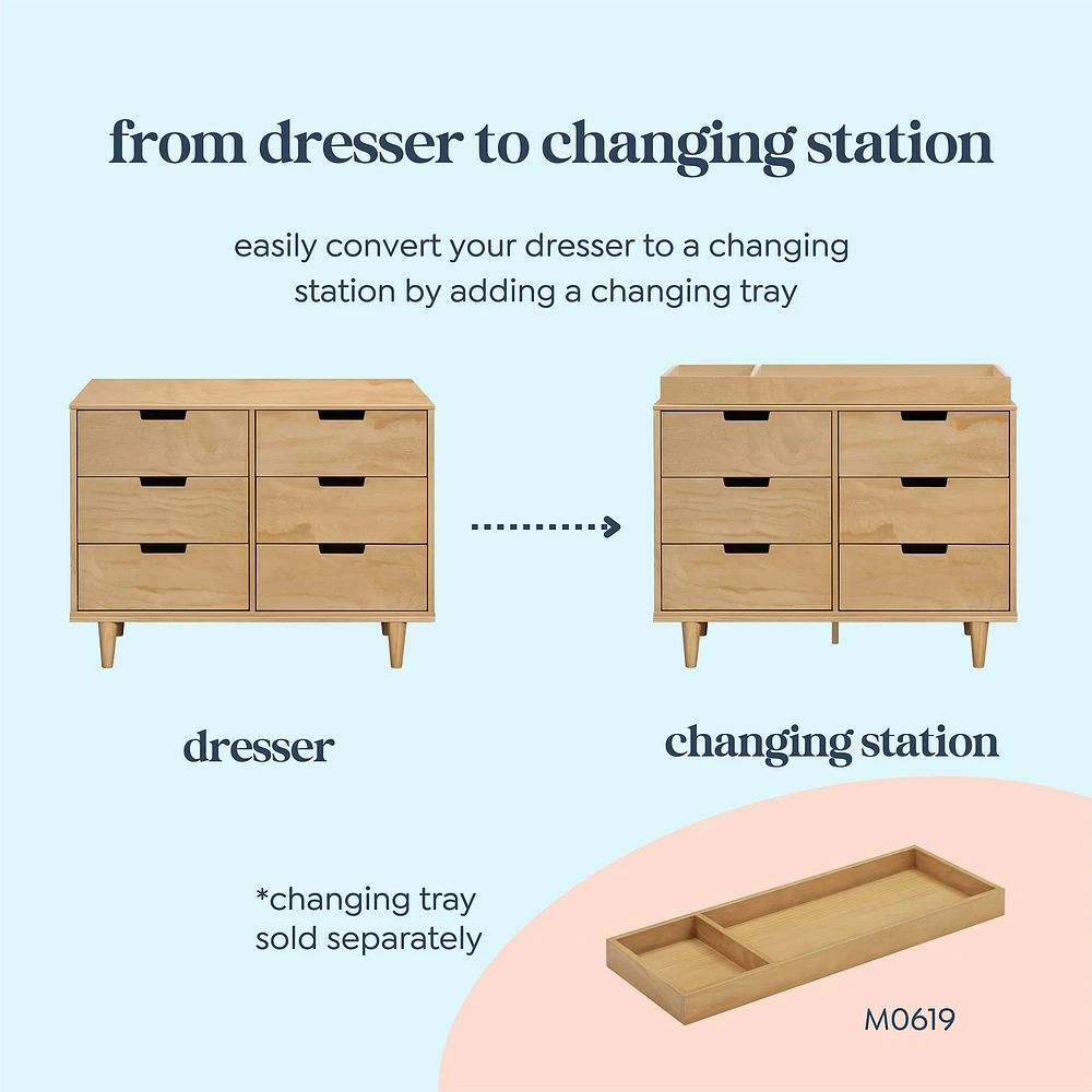 Marley 6-Drawer Double Dresser - Honey