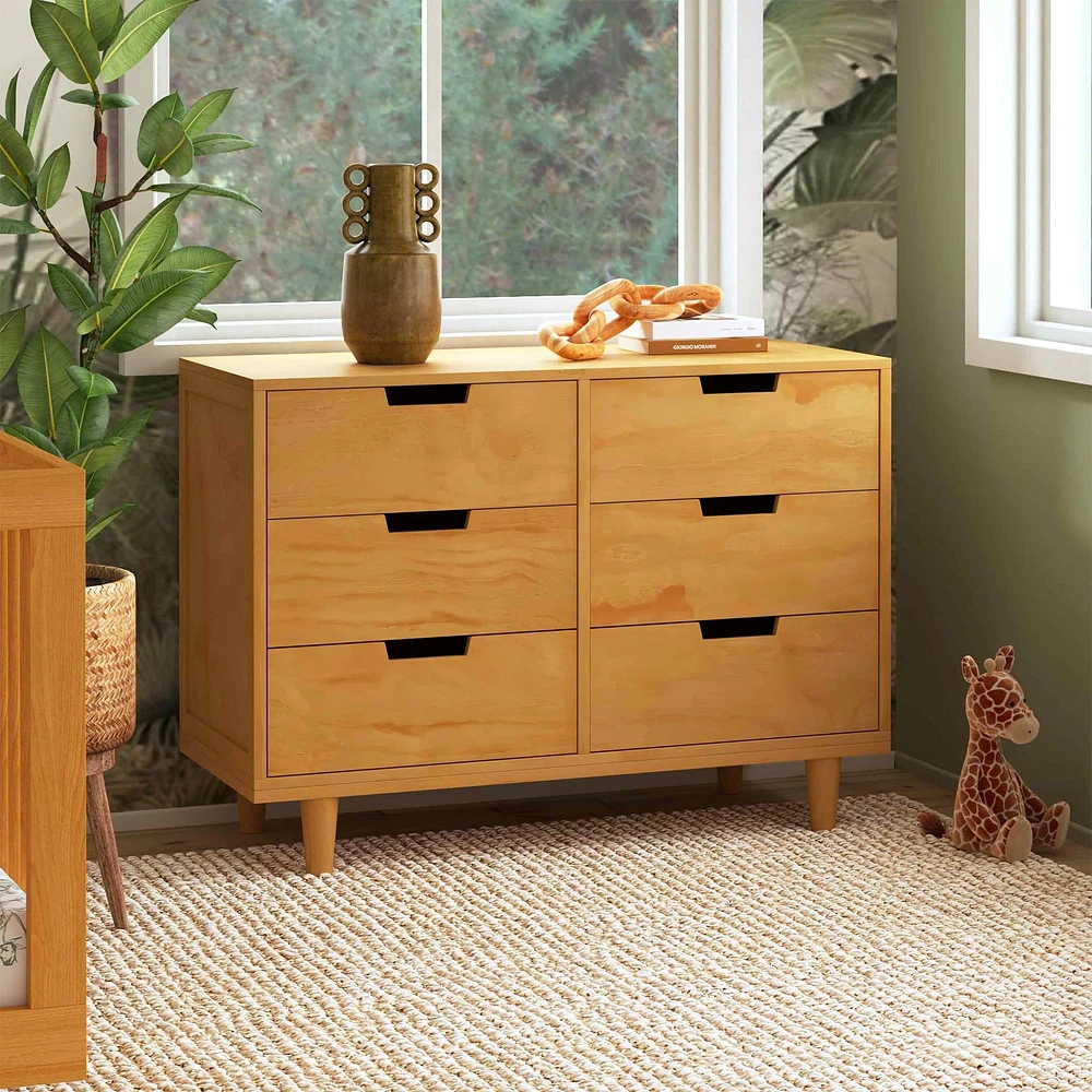 Marley 6-Drawer Double Dresser - Honey