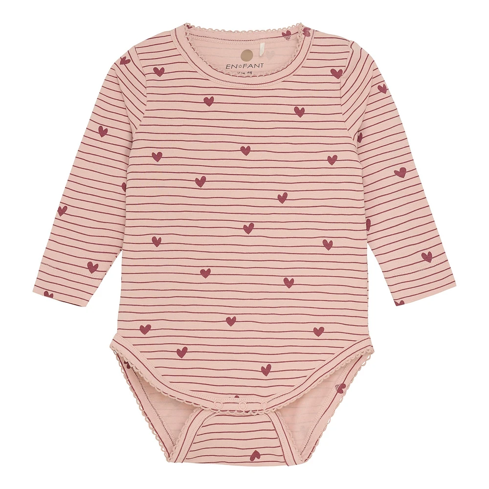Stripe Heart Bodysuit 6-24m