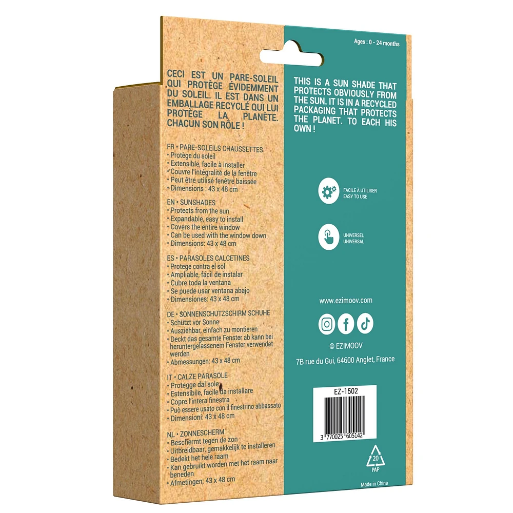 Car Sun Shade Socks x2 - Medium size