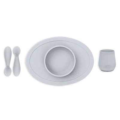 Ensemble de Vaisselle d'Apprentissage en Silicone - Gris