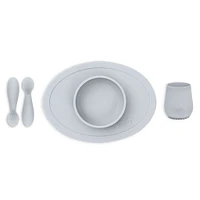 Ensemble de Vaisselle d'Apprentissage en Silicone - Gris
