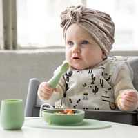 Ensemble de Vaisselle d'Apprentissage en Silicone - Gris