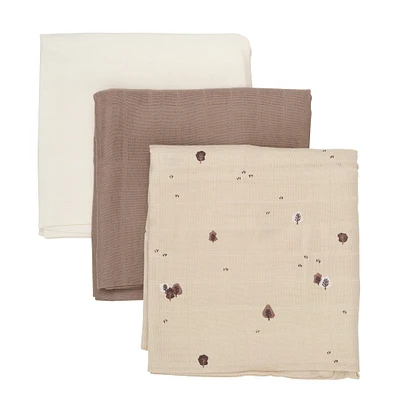 Trio Mousselines - Beige/Café/Ivoire