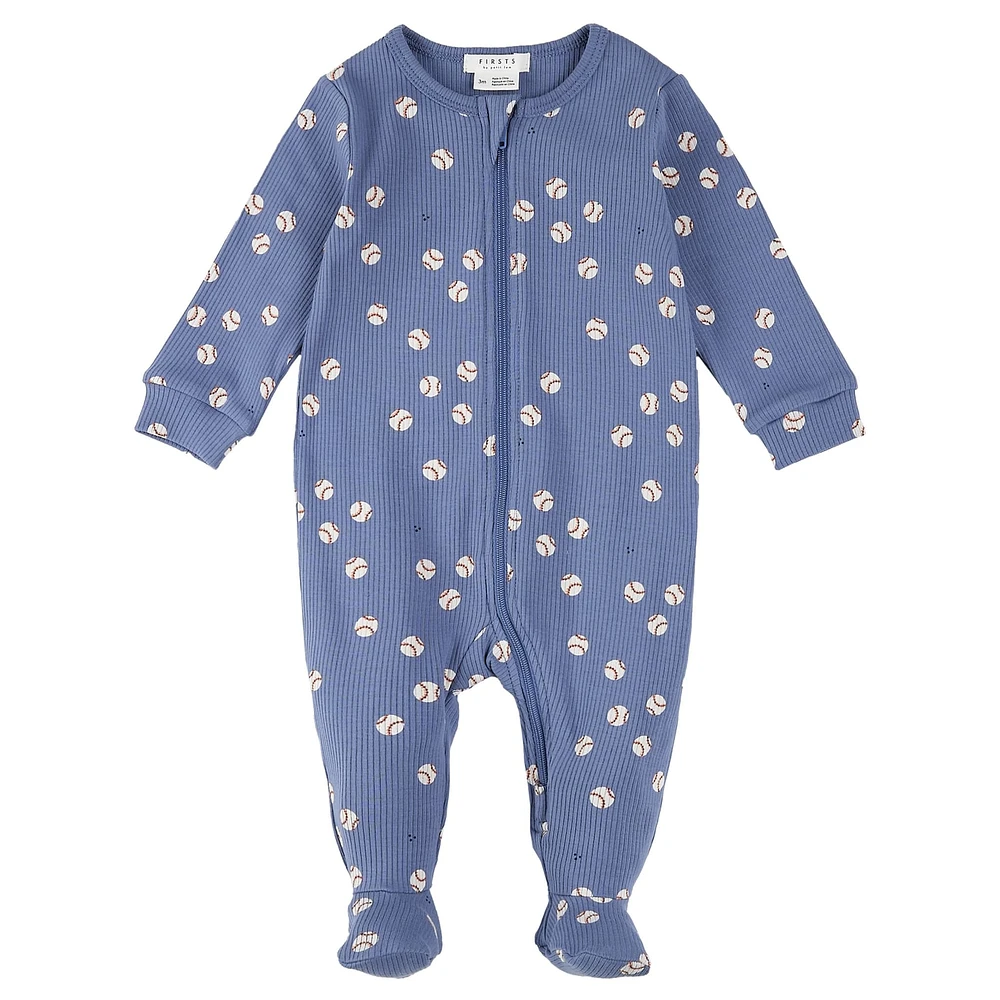 Baseball print Sleeper 0-12m