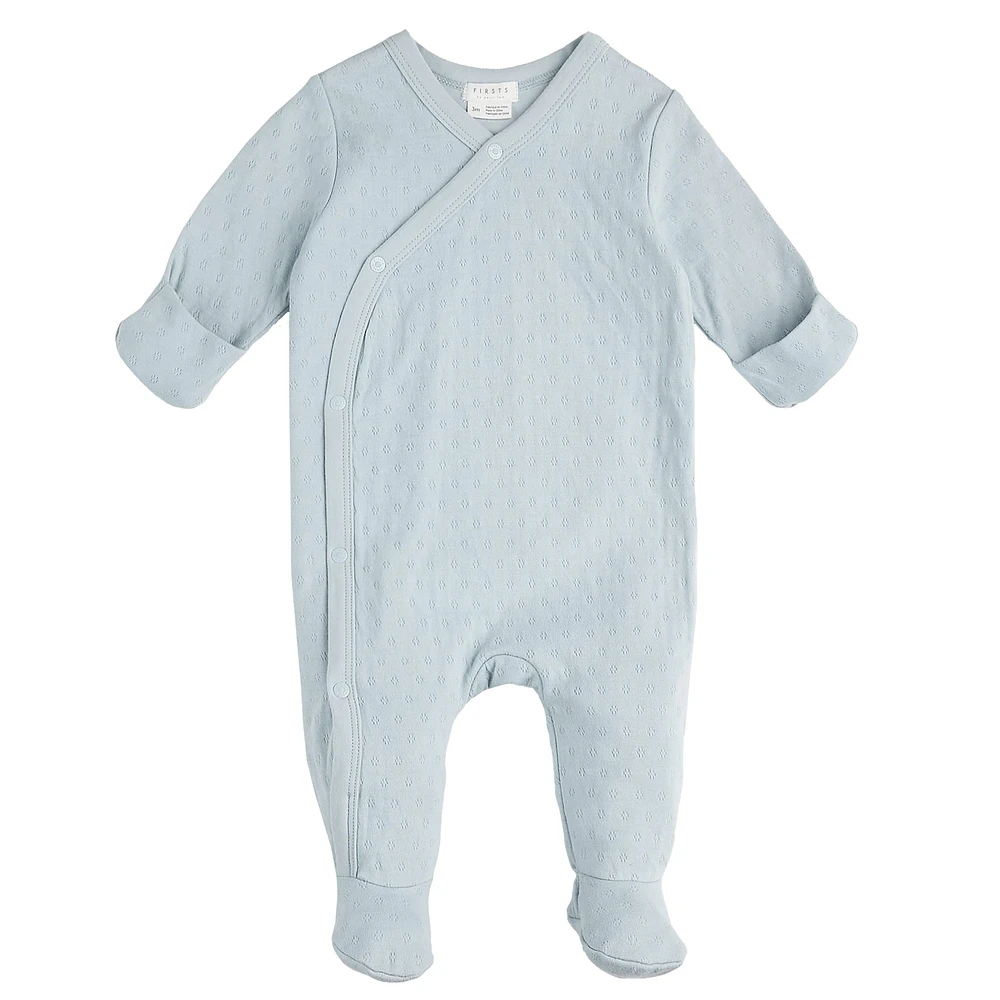 Pyjama Pointelle Bleu 0-9mois
