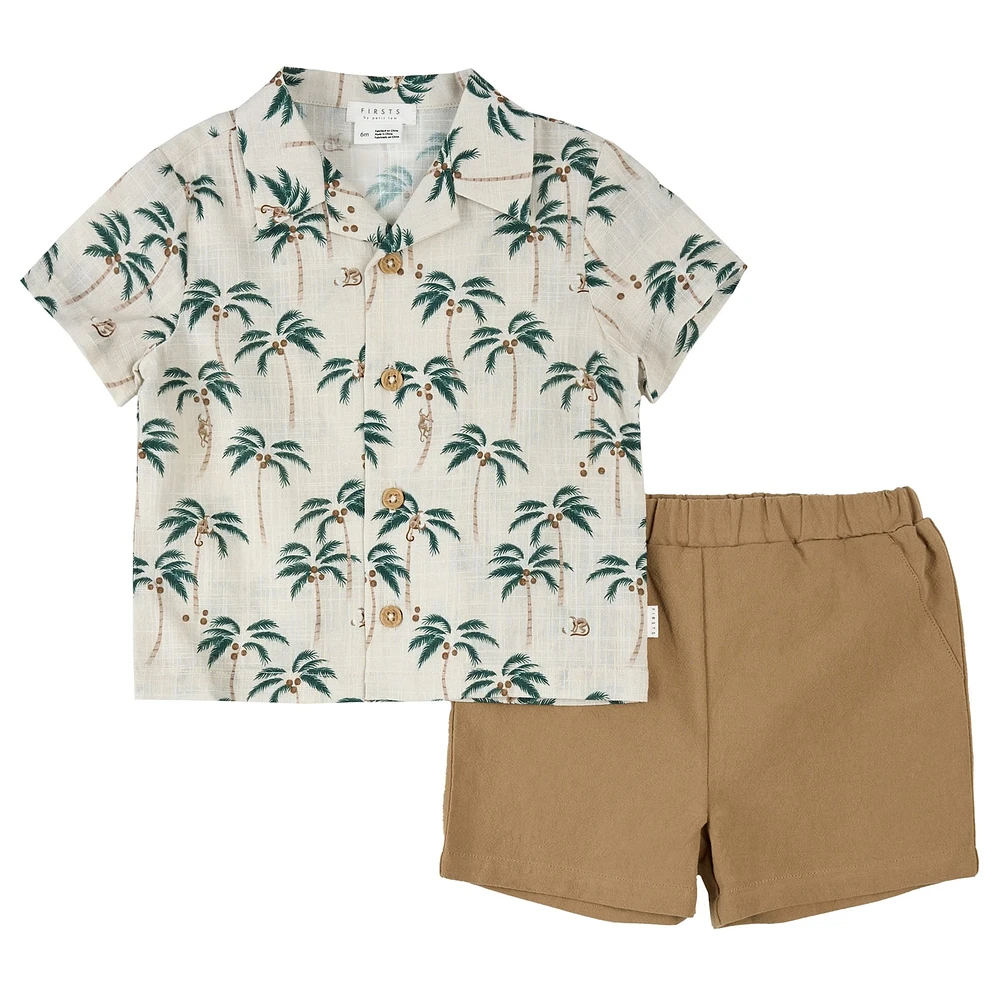 Ensemble Chemise Palmiers Singes 3-24mois
