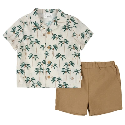 Ensemble Chemise Palmiers Singes 3-24mois