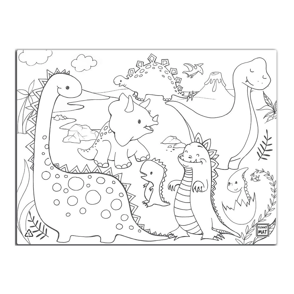 Casse-tête à Colorier et Crayons Lavables - Dinosaures