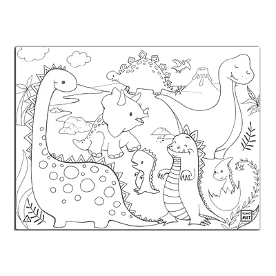 Casse-tête à Colorier et Crayons Lavables - Dinosaures
