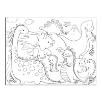 Casse-tête à Colorier et Crayons Lavables - Dinosaures