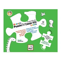 Casse-tête à Colorier et Crayons Lavables - Dinosaures