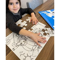 Casse-tête à Colorier et Crayons Lavables - Dinosaures