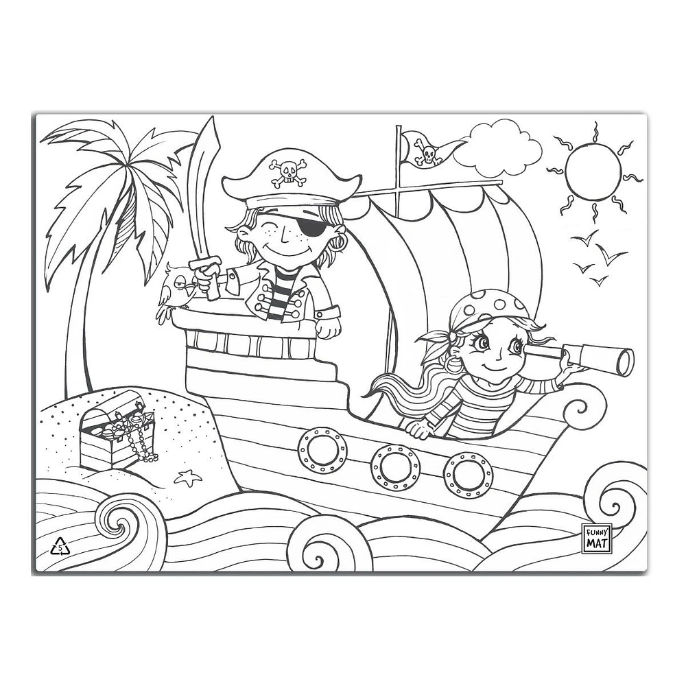 Casse-tête à Colorier et Crayons Lavables - Pirates