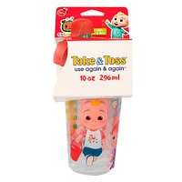 Take & Toss CoComelon Sippy Cups 10oz 4-pack