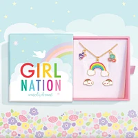 Coffret Cadeau Collier et Boucles d'oreilles de fantaisie - Arc-en-ciel