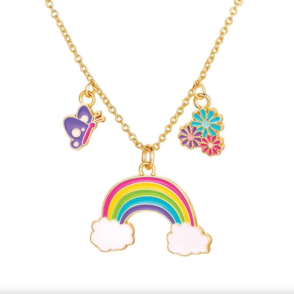 Coffret Cadeau Collier et Boucles d'oreilles de fantaisie - Arc-en-ciel