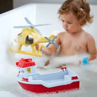 Rescue Boat And Helicopter