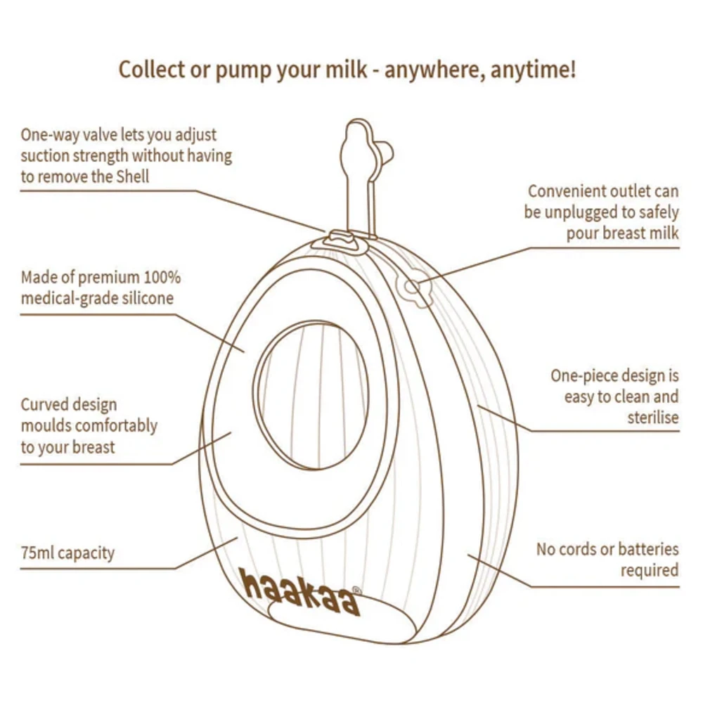Haakaa Shell Wearable Silicone Breast Pump 120ml 