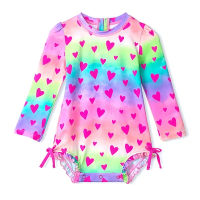 Maillot UV Une Pièce Coeurs 3-24mois