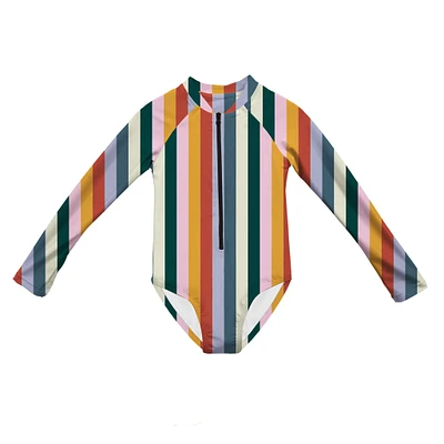 Maillot UV Une Pièce Rayé 2-12ans