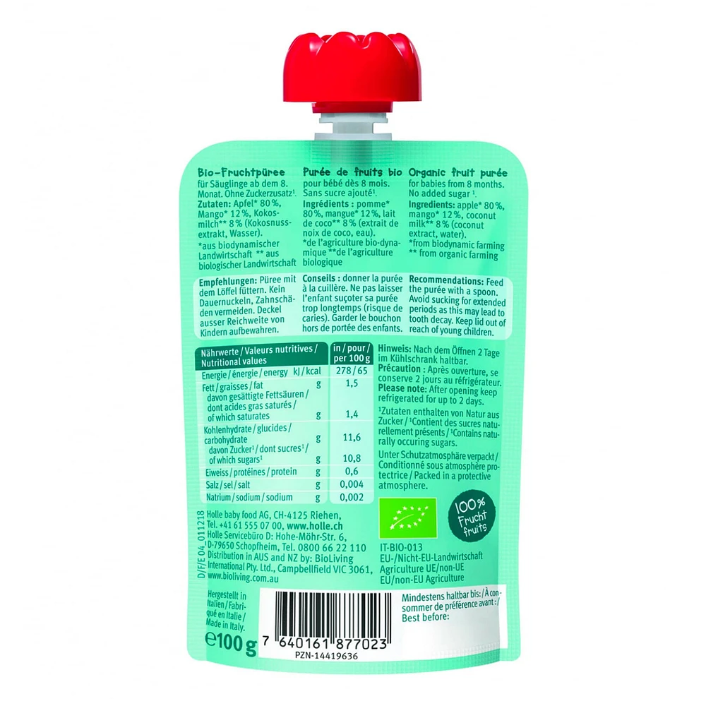 Organic Pouch - Croco Coco - Apple & Mango with Coconut (from 8 months)