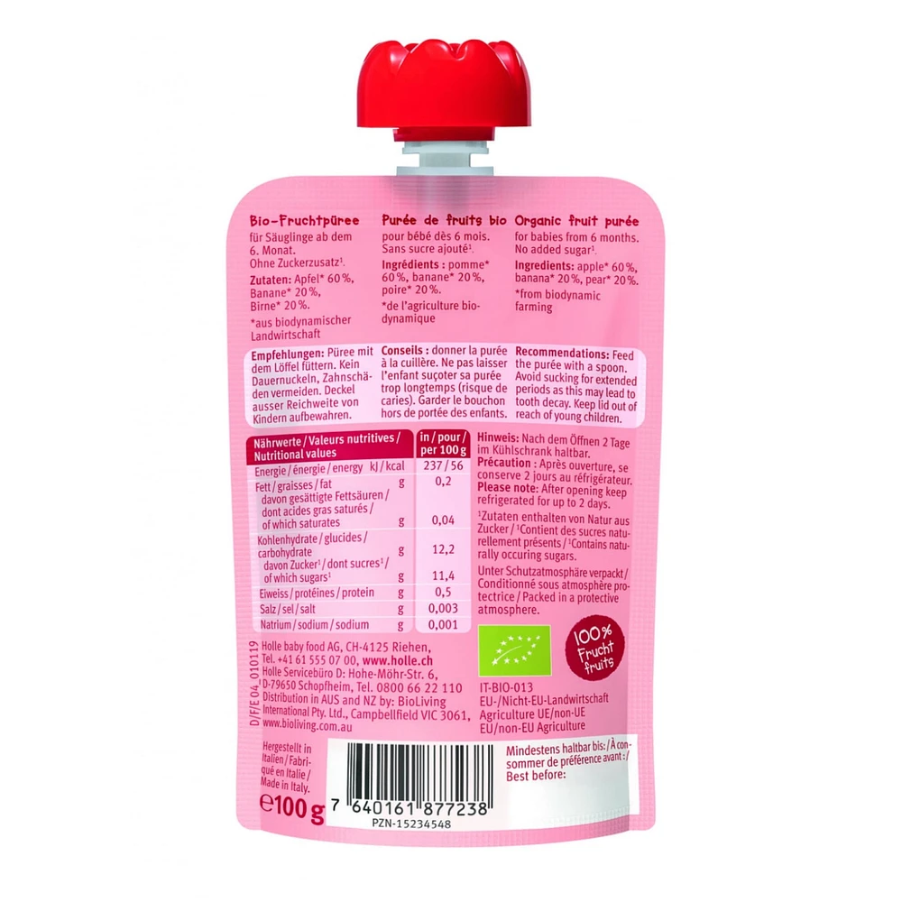 Organic Pouch - Apple Ant - Apple with Banana & Pear (from 6 months)