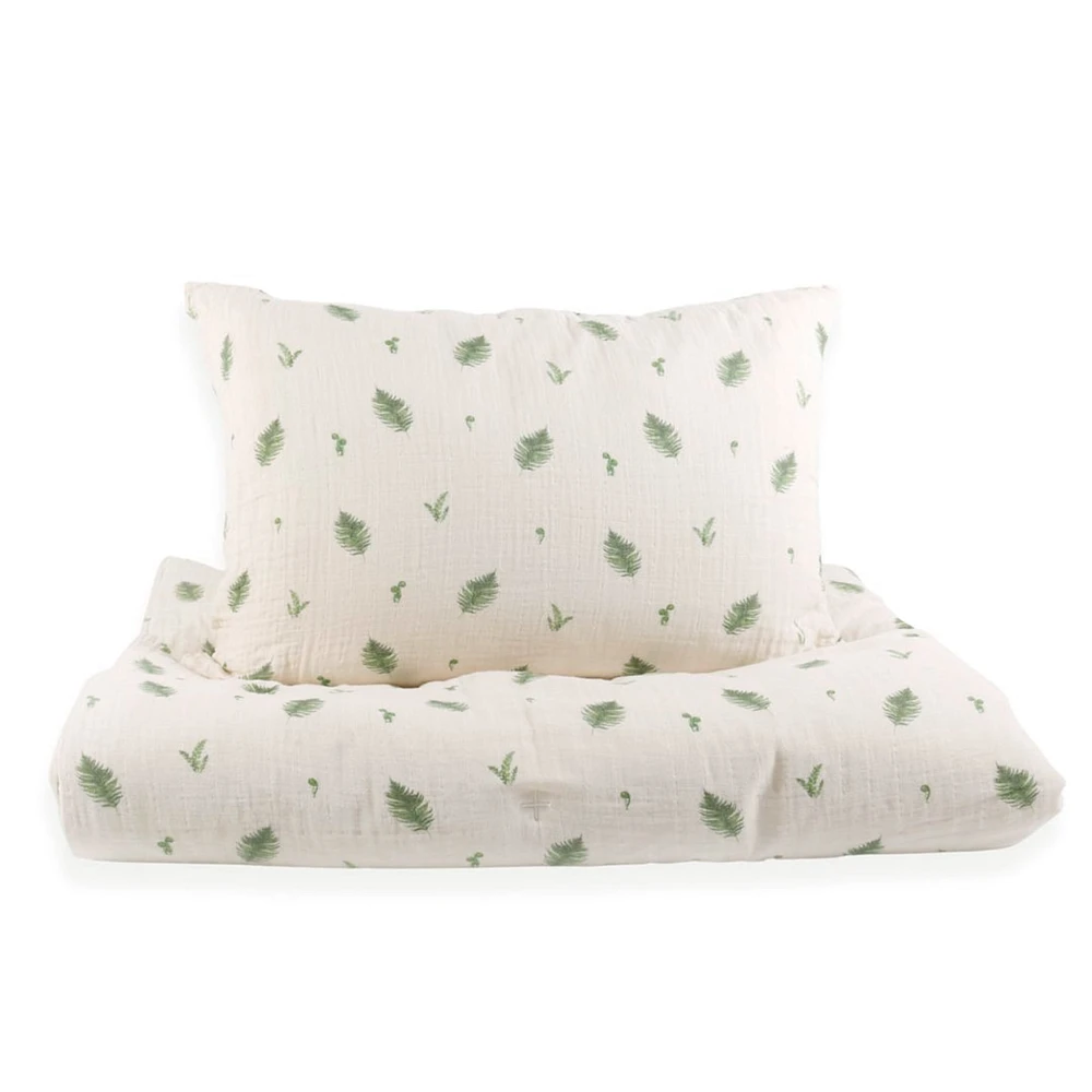 Quilted Comforter & Pillowcase - Muslin Fern