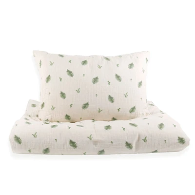 Quilted Comforter & Pillowcase - Muslin Fern