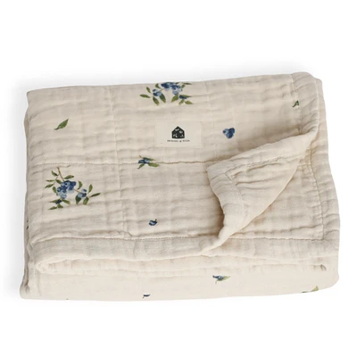 4-Layer Muslin Blanket - Blueberry
