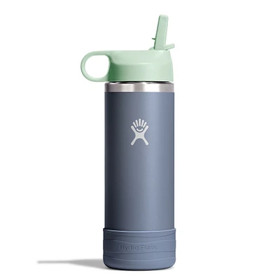 18oz Kids Wide Mouth Bottle- Grey/Green