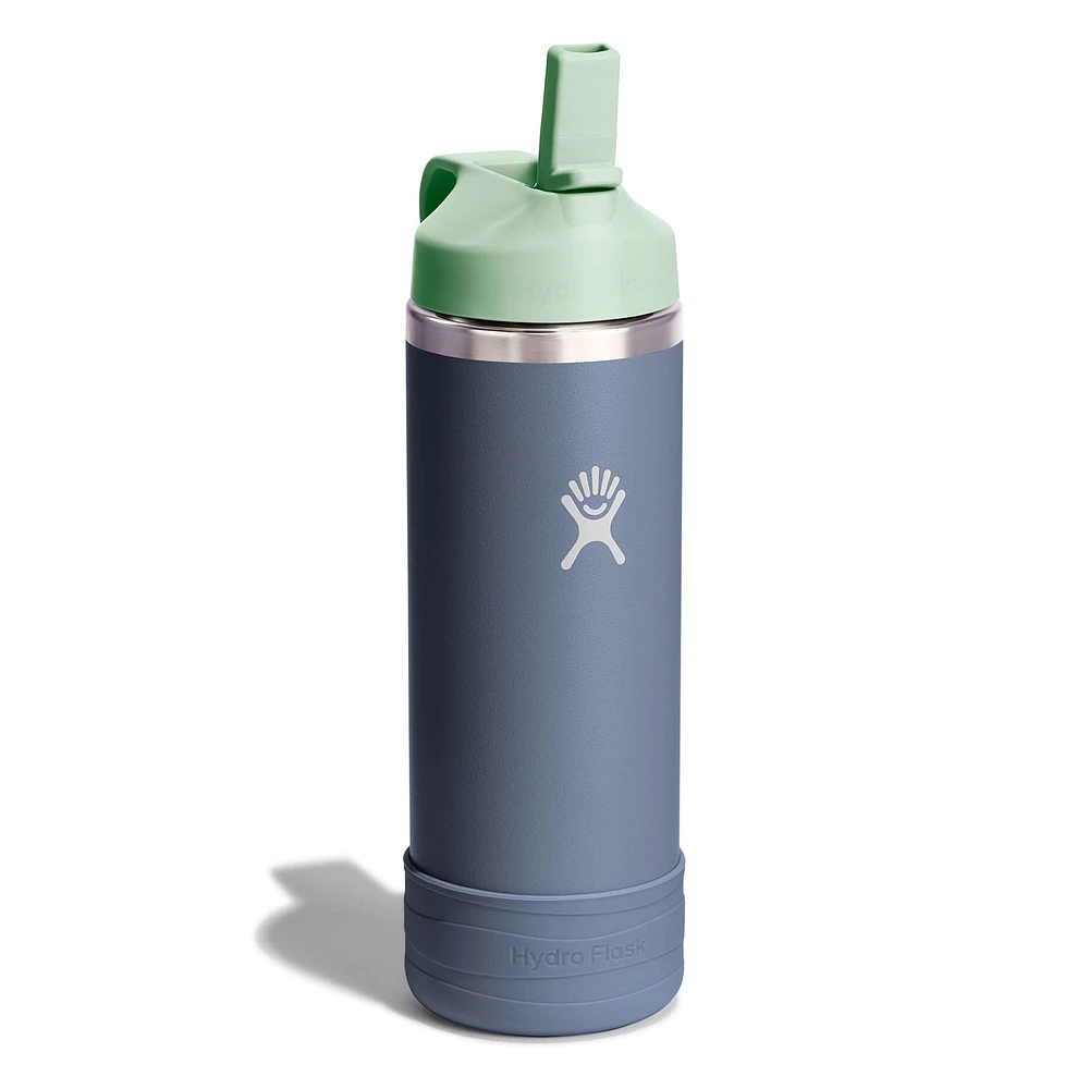 18oz Kids Wide Mouth Bottle- Grey/Green