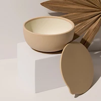 Silicone Suction Bowl with Lid - Sand