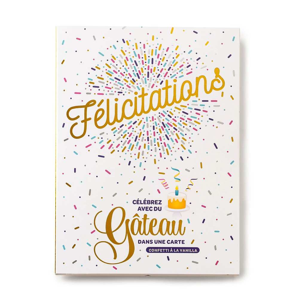 Carte de Souhaits + Gâteau Instantané Vanille - Félicitations