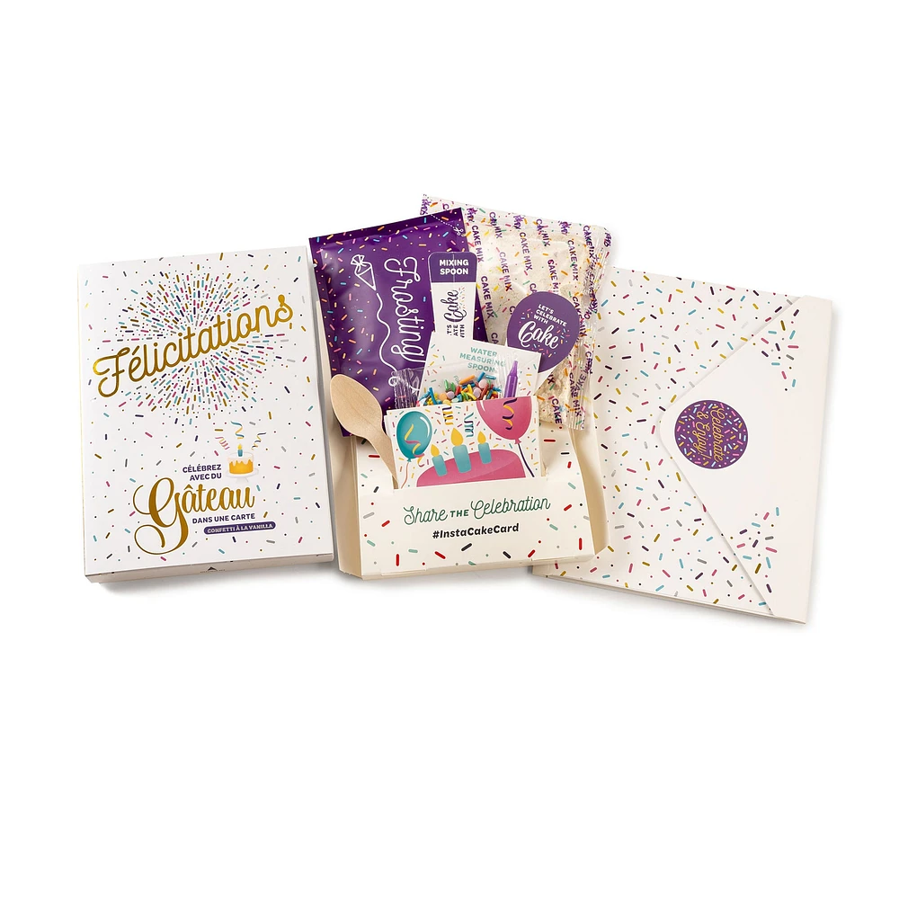 Carte de Souhaits + Gâteau Instantané Vanille - Félicitations