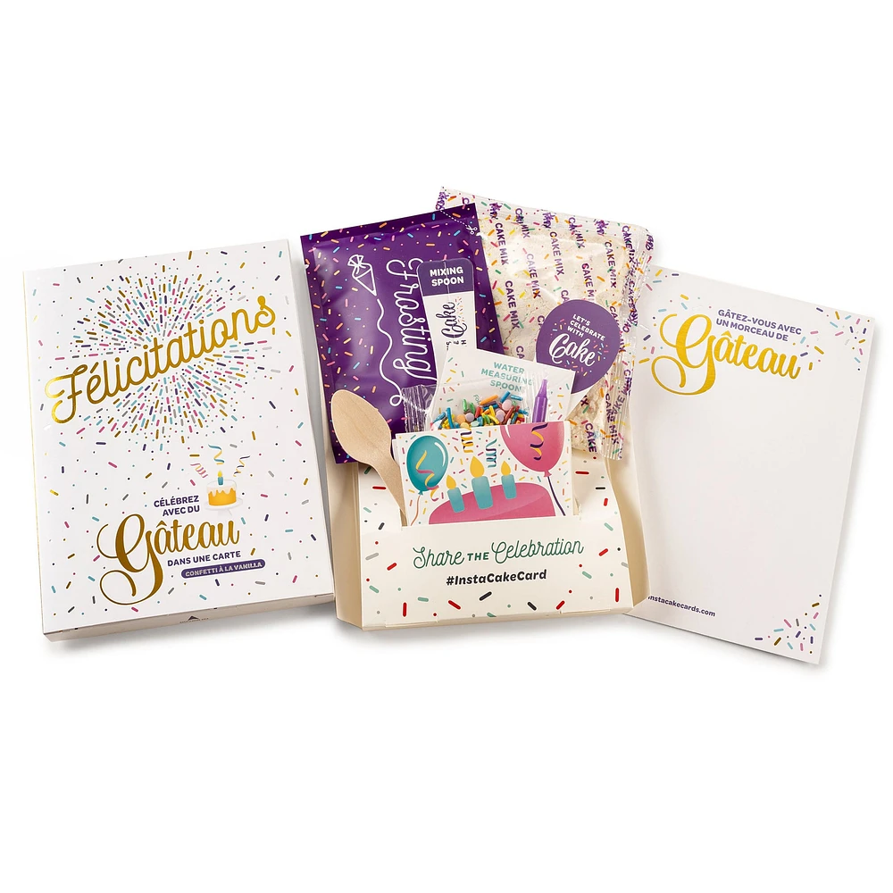 Carte de Souhaits + Gâteau Instantané Vanille - Félicitations