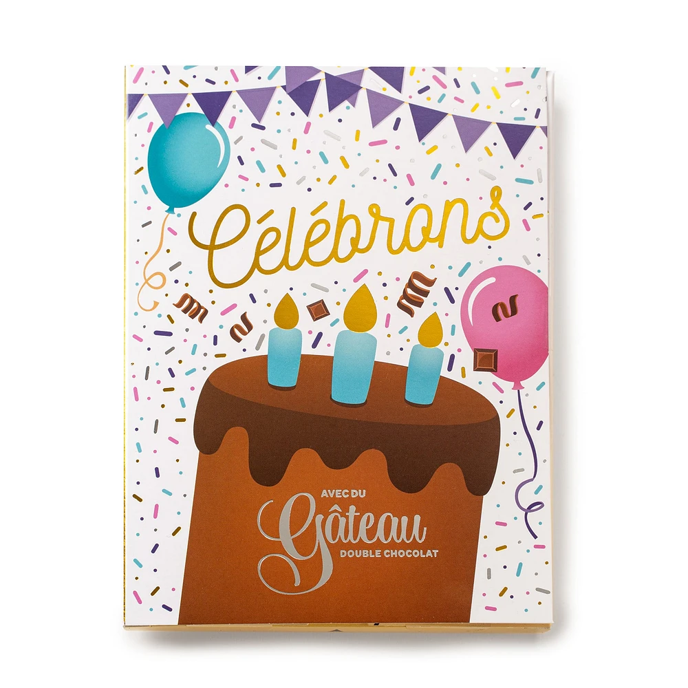Carte de Souhaits + Gâteau Instantané Chocolat - Célébrons