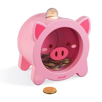 Tirelire Cochon en Bois
