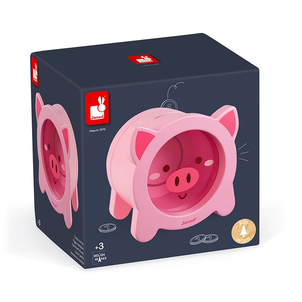 Tirelire Cochon en Bois