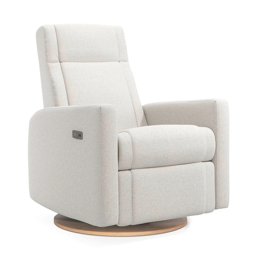 Fauteuil Berçant et Pivotant Nelly - Alta™ Armor 091 / Naturel (Exclusif Clément Tissu Alta™ anti-tache) avec Mécanisme Électrique