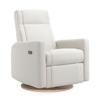 Fauteuil Berçant et Pivotant Nelly - Alta™ Armor 091 / Naturel (Exclusif Clément Tissu Alta™ anti-tache) avec Mécanisme Électrique