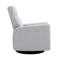 Rocking and Swivel Armchair Nelly - Arlo Heather Silver / Black - Motorized Electric