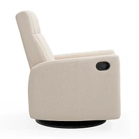 Rocking and Swivel Armchair Nelly - Beyond Sheep Cream / Black
