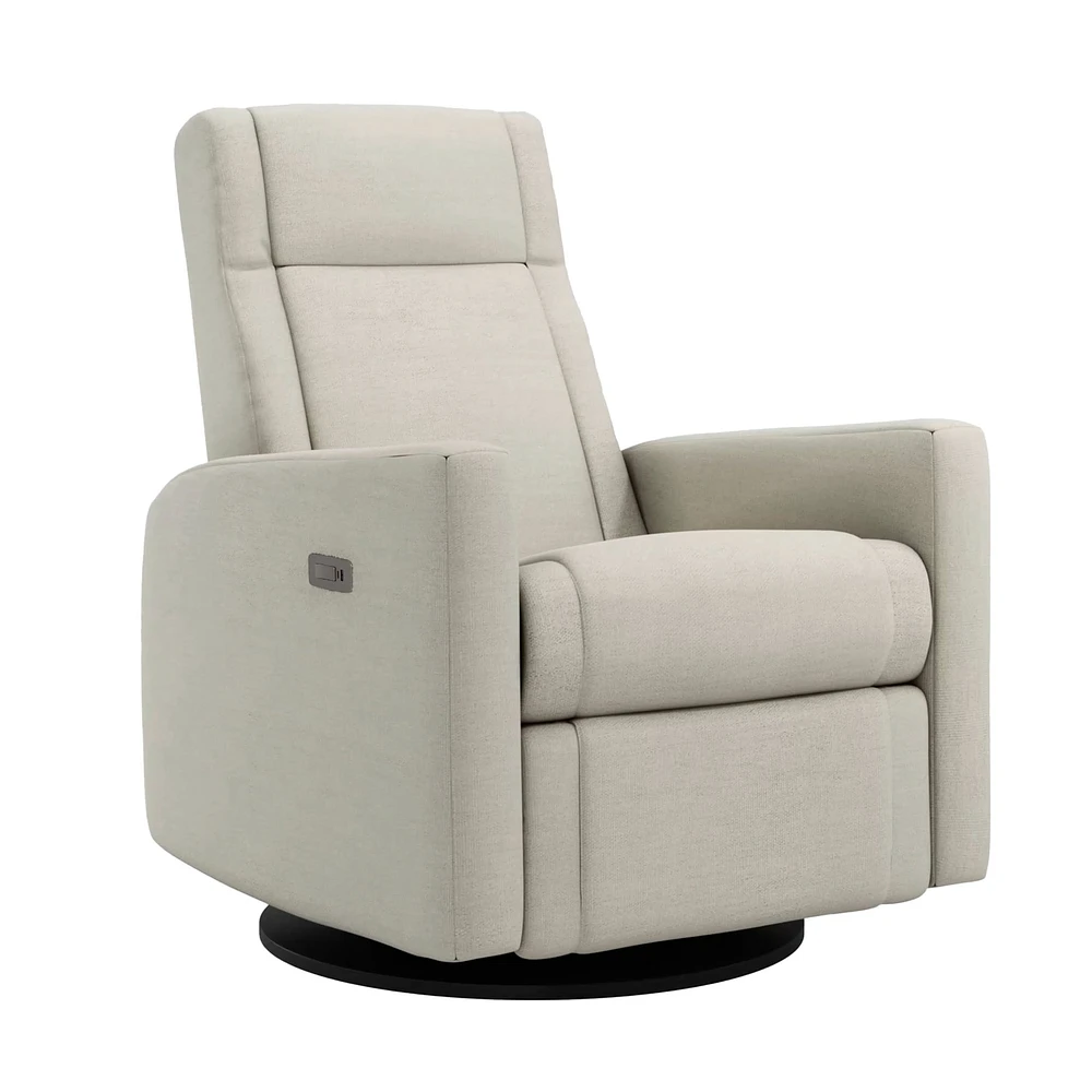 Rocking and Swivel Armchair Nelly - Como Sand / Black - Motorized Electric