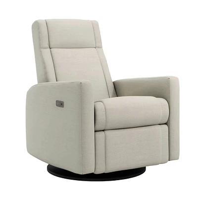 Rocking and Swivel Armchair Nelly - Como Sand / Black - Motorized Electric