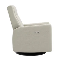 Rocking and Swivel Armchair Nelly - Como Sand / Black - Motorized Electric