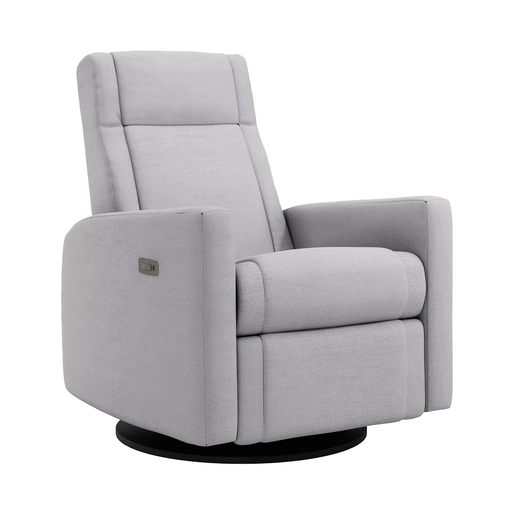 Rocking and Swivel Armchair Nelly - Como Dove Grey / Black - Motorized Electric